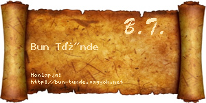 Bun Tünde névjegykártya